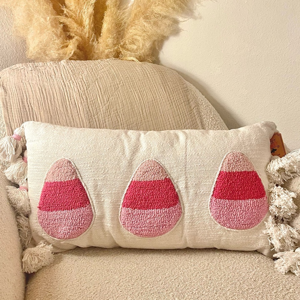 NWT + RARE Halloween Sweet Street Pink Candy Corn Decorative Pillow